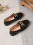 Vintage Metal Decor Loafers Elegant Work Shoes