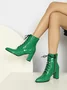 Crocodile Embossed Chunky Heel Fashion Boots