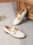 Vintage Metal Decor Loafers Elegant Work Shoes