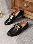 Vintage Metal Decor Loafers Elegant Work Shoes