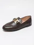 Vintage Metal Decor Loafers Elegant Work Shoes