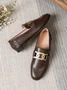 Vintage Metal Decor Loafers Elegant Work Shoes