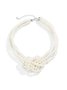 Elegant Color-block Faux Pearl Bead Multi-layer Necklace