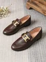 Vintage Metal Decor Loafers Elegant Work Shoes