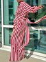 Striped Urban Regular Fit Fashion Wide Leg Pants