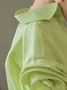 Elegant Petal Sleeve Plain Regular Fit Shirt