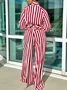 Striped Urban Regular Fit Fashion Wide Leg Pants