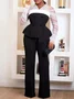 Plain Elegant Tight Fashion Wide leg Pants