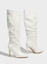 Irregular Patent PU Leather Stiletto Heel Fashion Boots