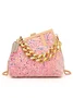 Glamorous Irregular Sequin Clutch Metal Chain Handbag with Crossbody Strap