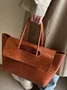 Crocodile Embossed Flip Cover Shoulder Bag Large Capacity Commuting Tote Bag