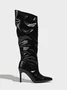 Irregular Patent PU Leather Stiletto Heel Fashion Boots