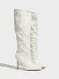 Irregular Patent PU Leather Stiletto Heel Fashion Boots