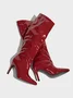 Irregular Patent PU Leather Stiletto Heel Fashion Boots