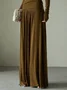 Daily High Waist Ruched Plain  Maxi Skirt