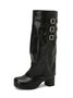 Buckle Fold Block Heel Mid-calf Boots