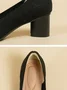 Breathable Mesh Fabric Block Heel Shallow Pumps