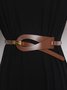 Irregular Hollow Out Split Leather Belt