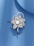 1pc Exquisite Faux Pearl Rhinestone Brooch