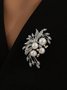 1pc Exquisite Faux Pearl Rhinestone Brooch