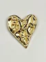 Irregular Pleated Metal Heart Brooch