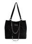 Glamorous Large Capacity Rhinestone Decor Shoulder Tote Bag