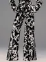 Cow Pattern Urban Pocket  Wide Leg Pants