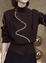 Daily Stand Collar Color Block Casual Buttoned Sweatshirt