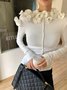 Elegant Tight Long Sleeve Plain Blouse