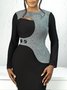 Urban Split Joint Crew Neck Tight Dress