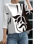 Crew Neck Casual Printing Loose Regular Sleeve T-Shirt