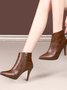 Autumn Stiletto Heel Plain Pu Boots