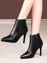 Autumn Stiletto Heel Plain Pu Boots