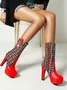 Autumn Geometric Elegant Fabric Fashion Boots