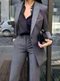 Regular Sleeve Urban Prom Plain Lapel Collar Blazer