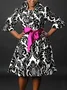 Plus Size Urban Ethnic Regular Sleeve Dress With Belt