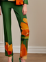 Floral Urban Pocket Fashion Straight Pants