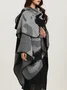 Elegant Plaid Contrasting Loose Buttoned Commuting Shawl