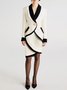 Elegant Shawl Collar Color Block Blazer