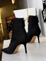 Elegant Plain Fleece Stiletto Heel Boots