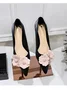 Elegant Leather All Season Floral Shallow Shoes