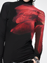 High Elasticity Urban Regular Sleeve Tight Turtleneck Long Sleeve T-Shirt