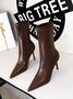 Stiletto Heel Plain Pu Autumn Has Elasticity Boots