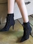 Elegant Plain Fleece Stiletto Heel Boots