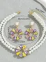 2pcs/set Elegant Floral Dangle,Chain Necklaces