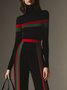 Urban Tight Turtleneck Color Block Sweater