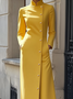 Regular Fit Regular Sleeve Stand Collar Long Sleeve Elegant Maxi Dress