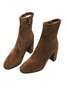 Chunky Heel Autumn Faux Suede Casual Boots