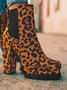 Urban Autumn Suede Leopard Fashion Boots