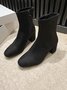 Chunky Heel Autumn Faux Suede Casual Boots